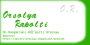 orsolya rapolti business card